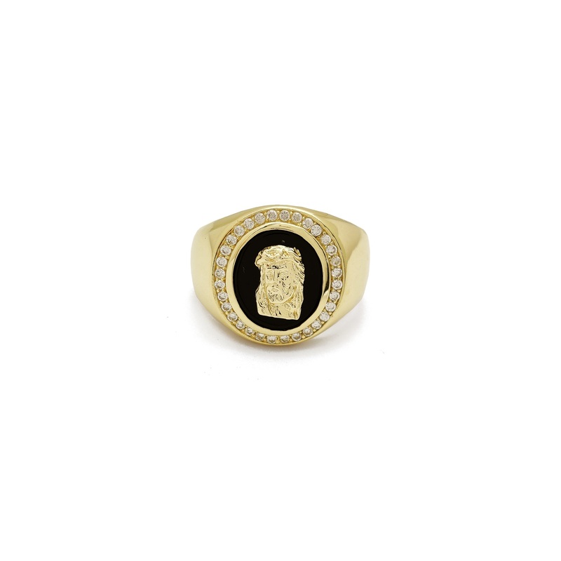 Halo CZ Jesus Head Ring (14K) 9