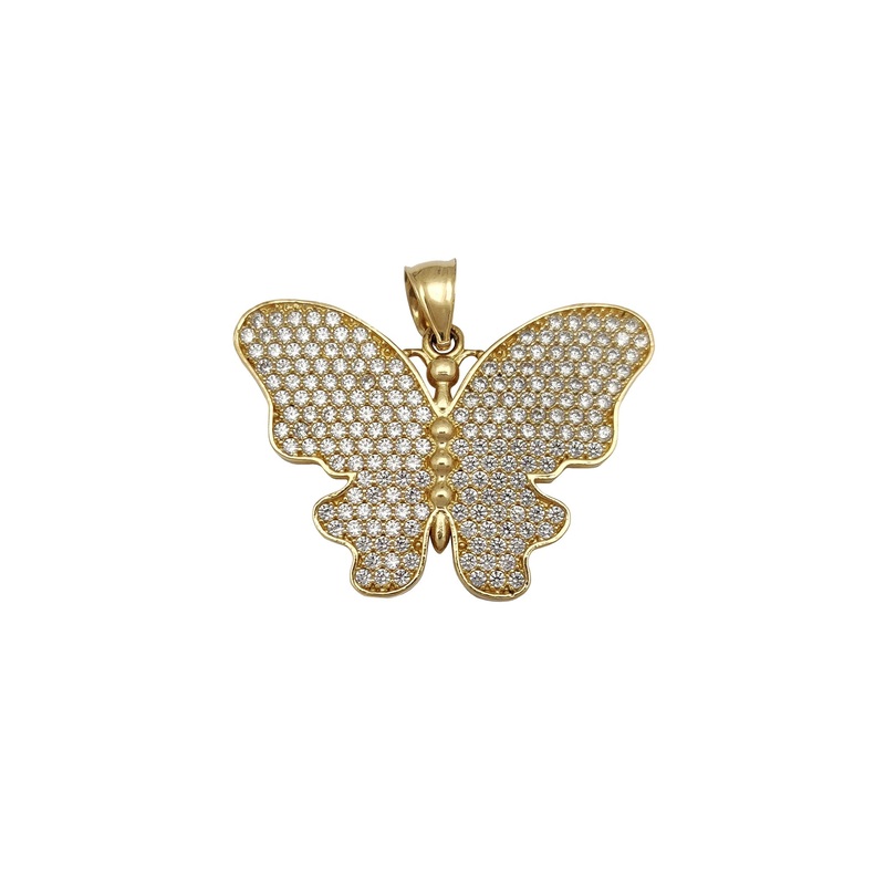 Icy Butterfly Pendant (14K) H: 19.65 mm x W 17.65 mm | 2.2 grams
