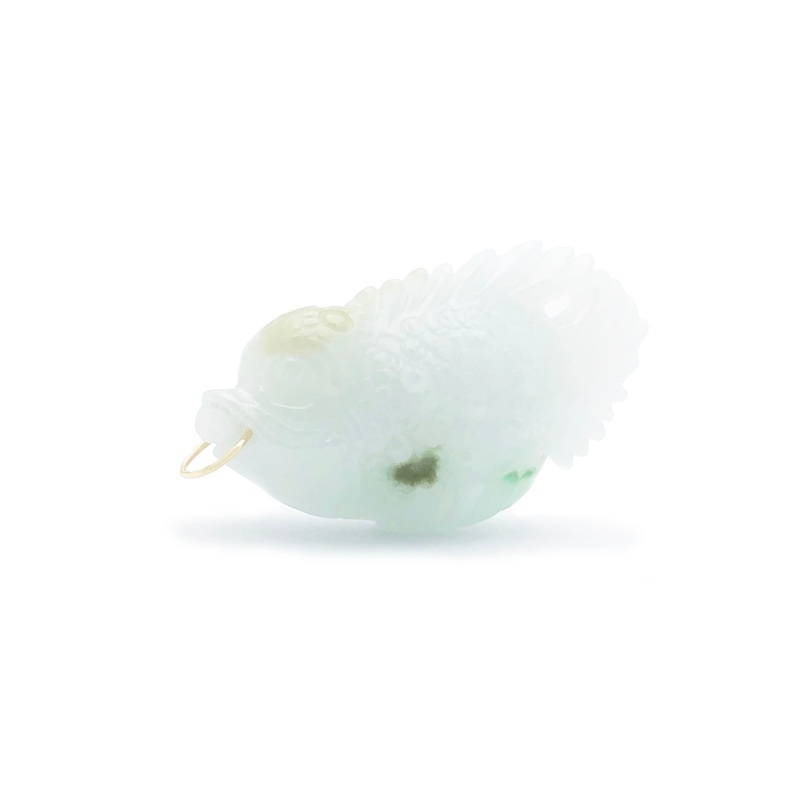 Jade Golden Fish ” Pendant (14K)
