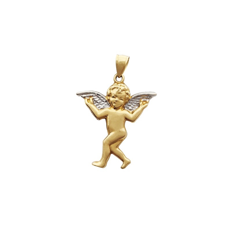 “Open Arms” Baby Angel Pendant (14K)